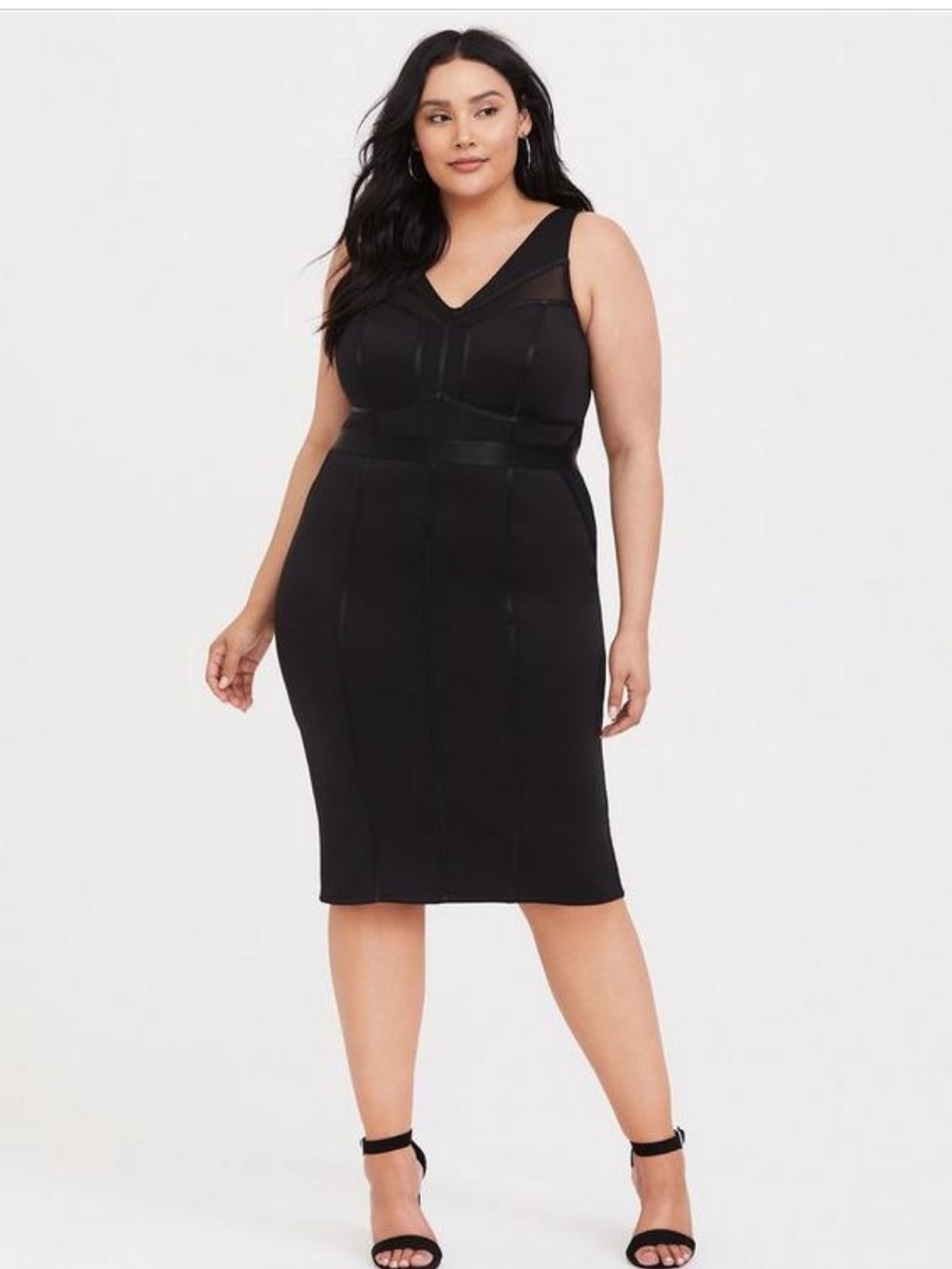 torrid Black Mesh Bodycon Dress - Sleeveless